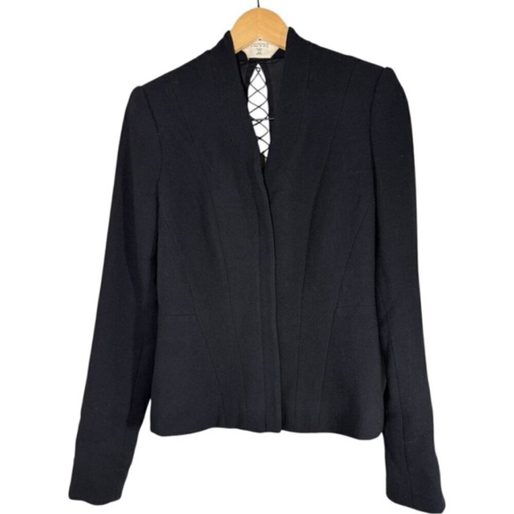 Kitx Made In Italy Wool Black Fitted Jacket size 6